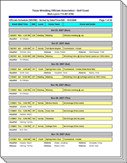 Referee Schedule
